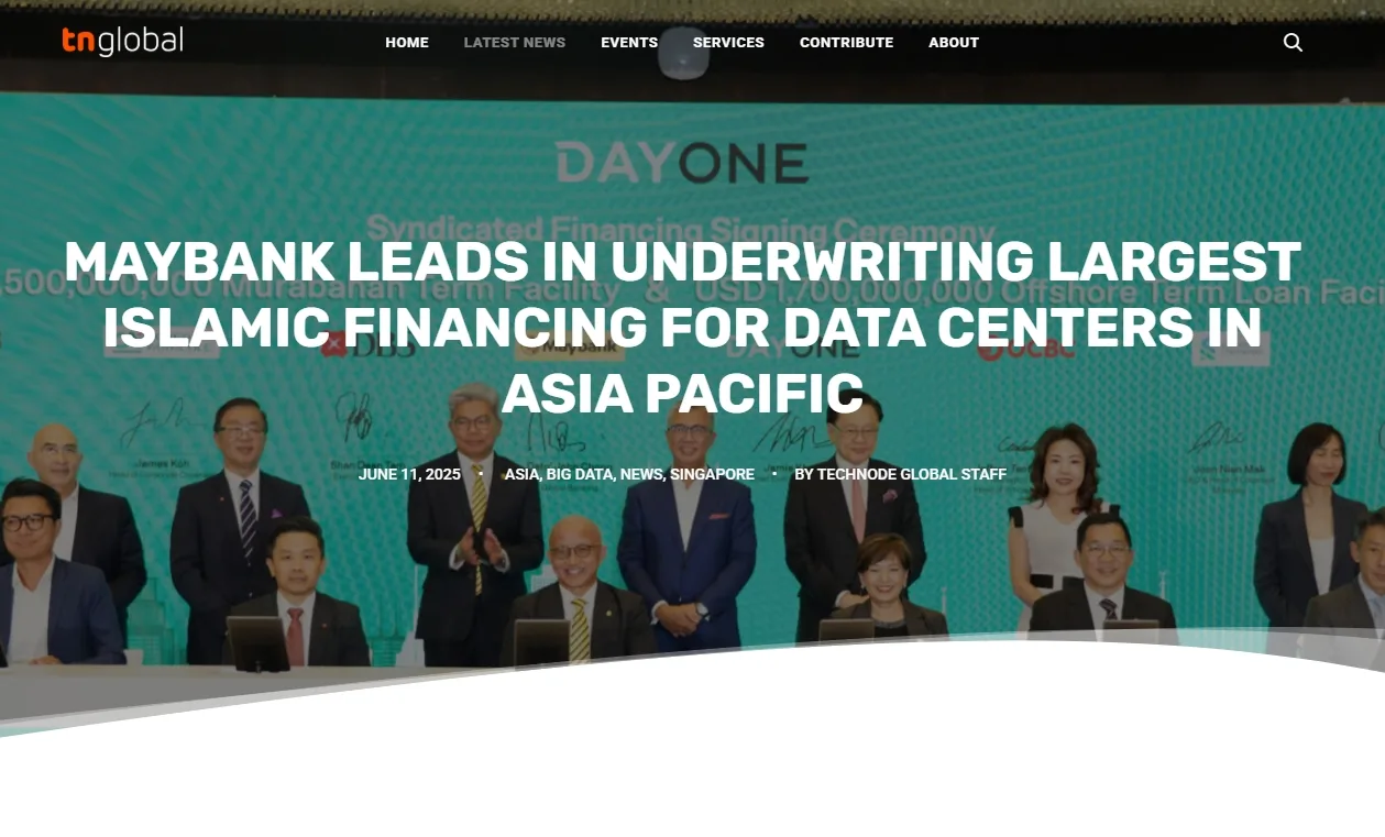 Maybank leads in underwriting largest Islamic financing for data centers in Asia Pacific