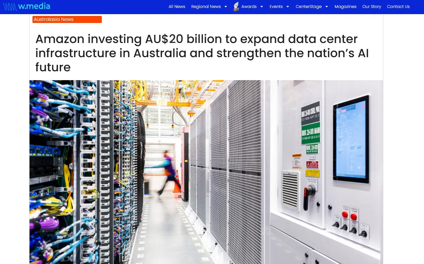 Amazon investing AU$20 billion to expand data center infrastructure in Australia and strengthen the nation’s AI future