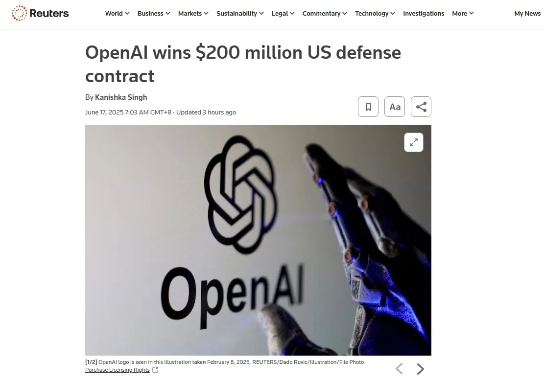OpenAI wins $200 million US defense contract