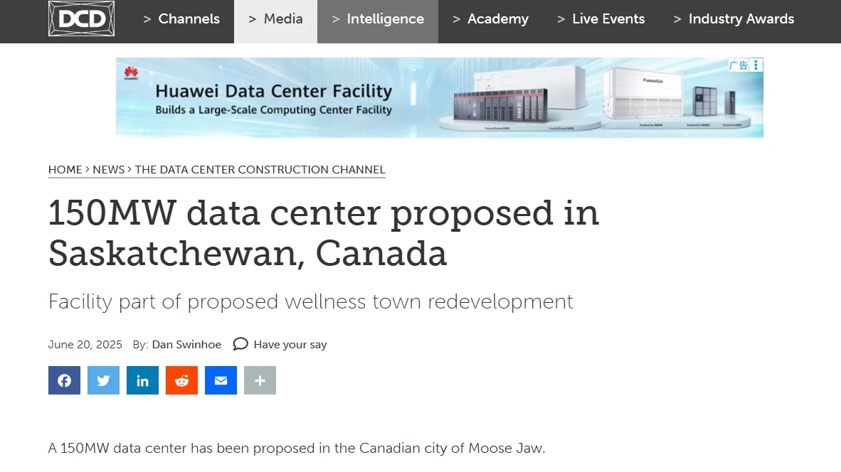 150MW data center proposed in Saskatchewan, Canada