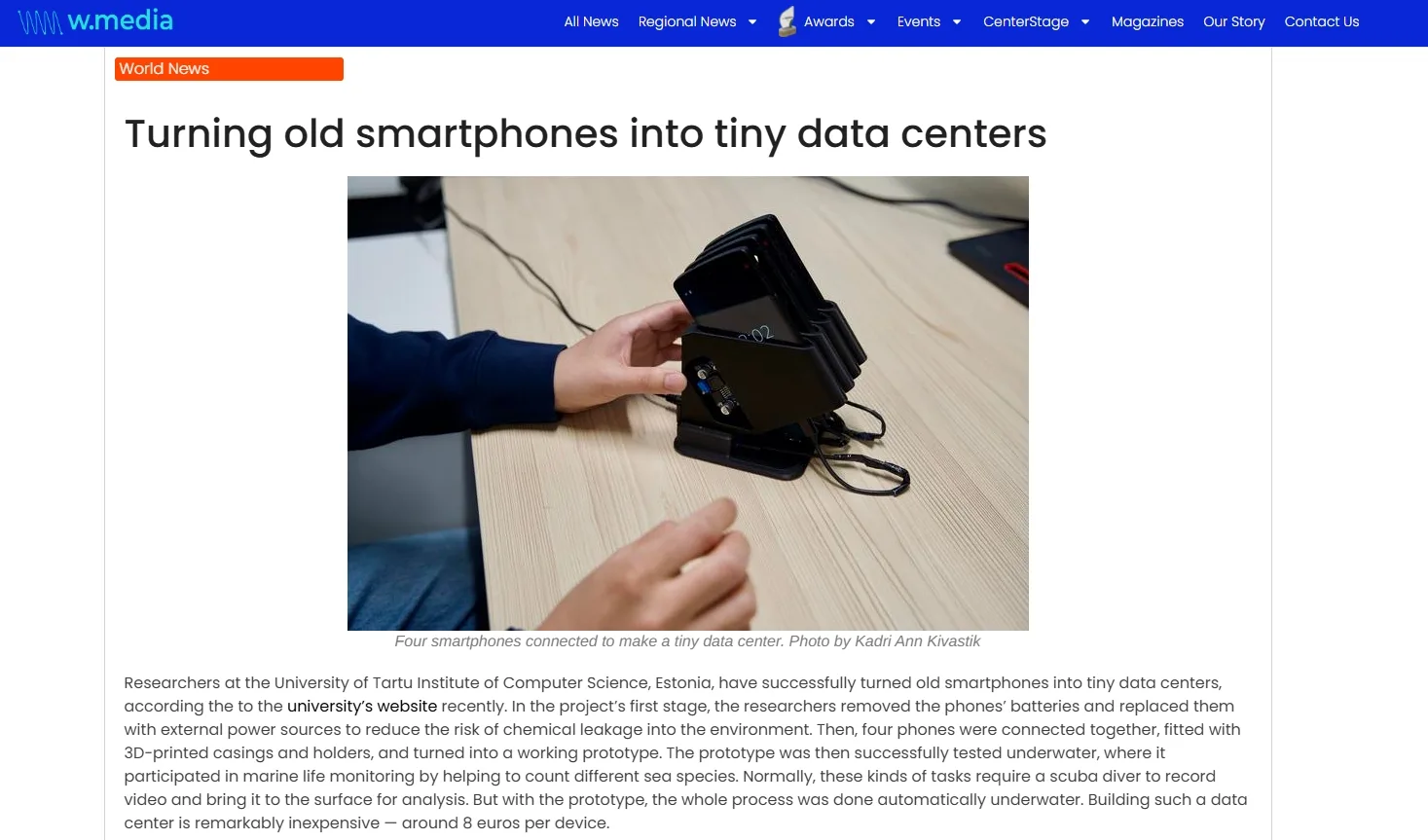 Turning old smartphones into tiny data centers
