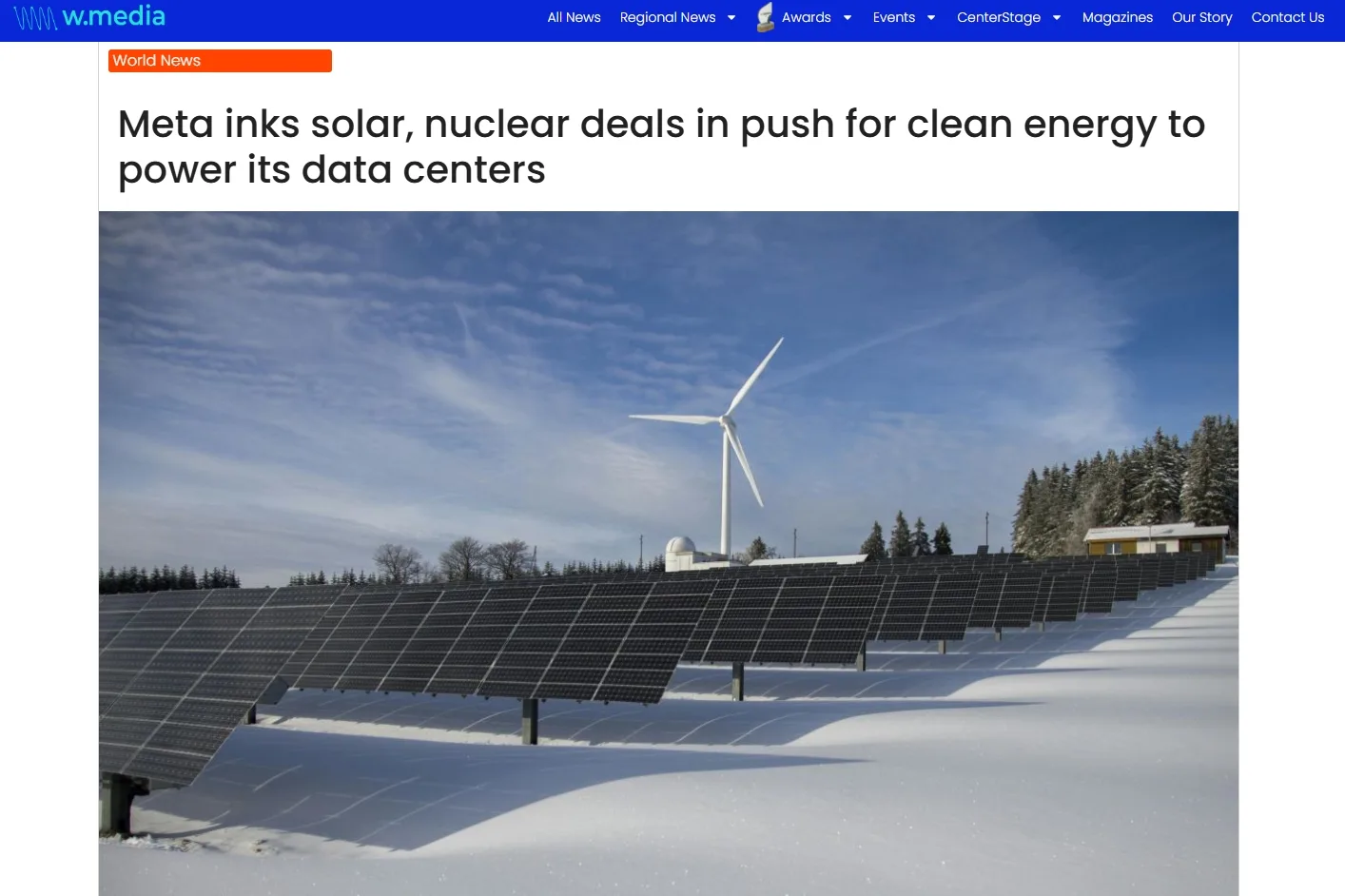 Meta inks solar, nuclear deals in push for clean energy to power its data centers