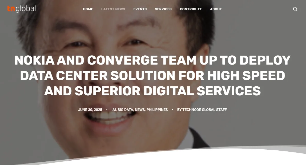 Nokia and Converge team up to deploy data center solution for high speed and superior digital services