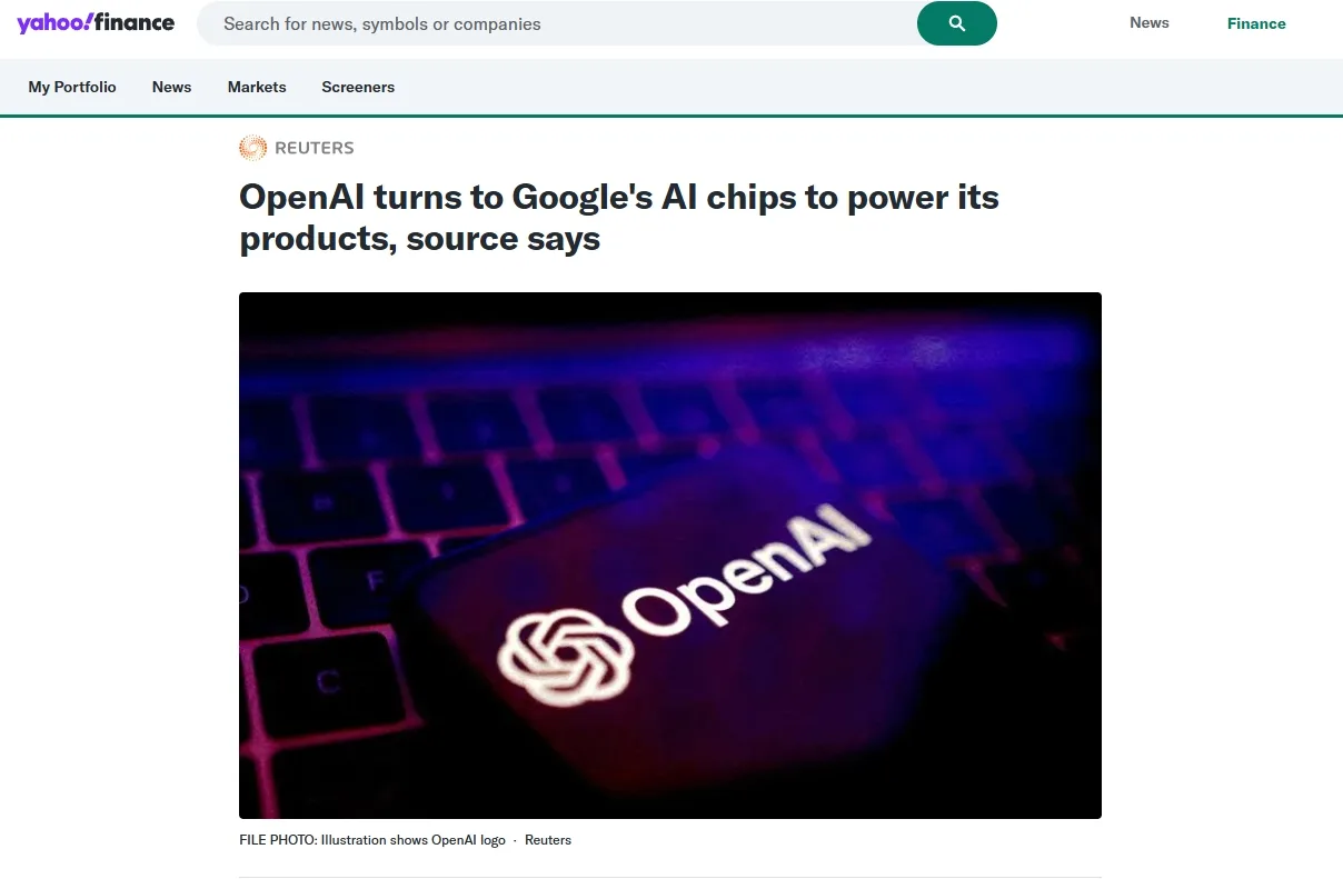 OpenAI turns to Google's AI chips to power its products, source says