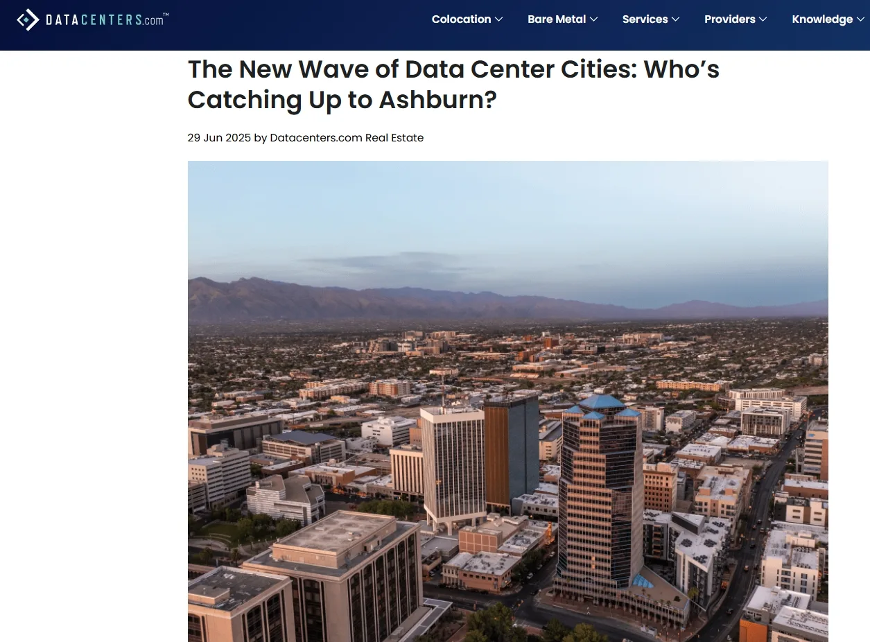 The New Wave of Data Center Cities: Who’s Catching Up to Ashburn?