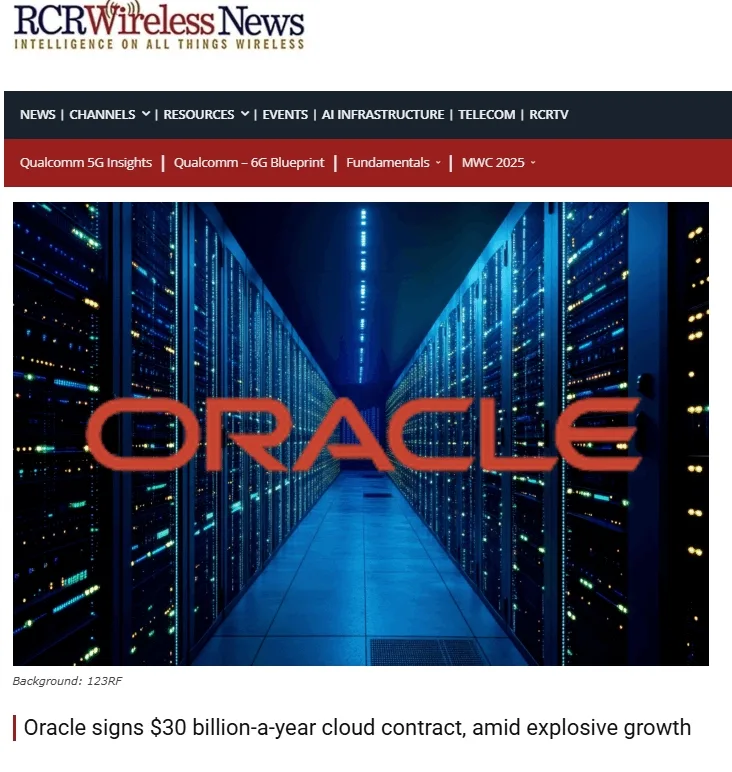 Oracle signs $30 billion-a-year cloud contract, amid explosive growth