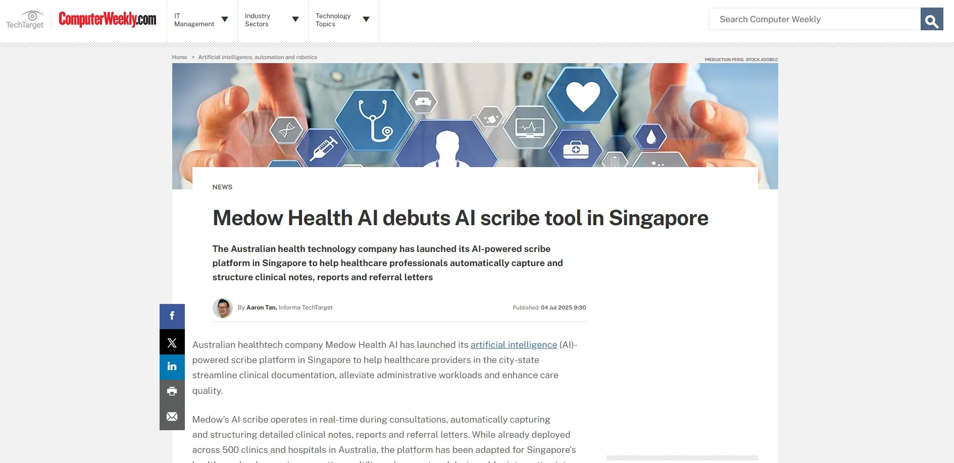 Medow Health AI debuts AI scribe tool in Singapore