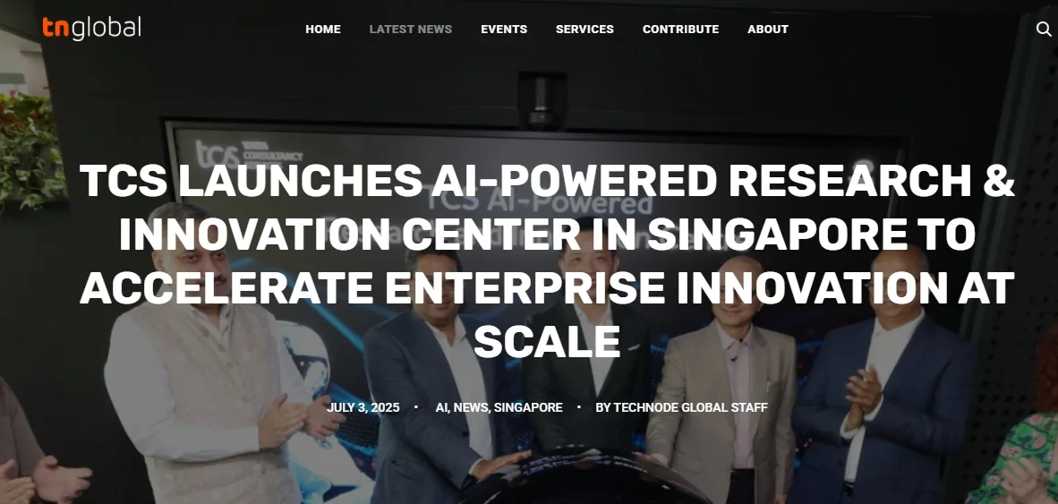 TCS launches AI-Powered Research & Innovation Center in Singapore to accelerate enterprise innovation at scale