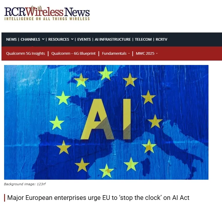 Major European enterprises urge EU to ‘stop the clock’ on AI Act