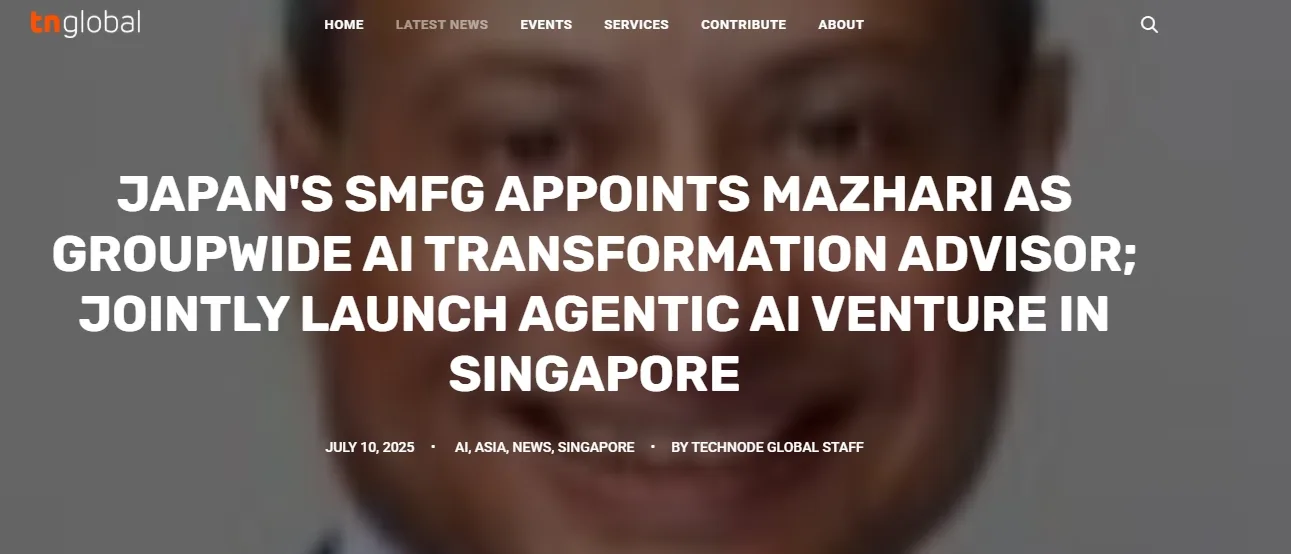 Japan's SMFG appoints Mazhari as groupwide AI transformation advisor; jointly launch Agentic AI venture in Singapore