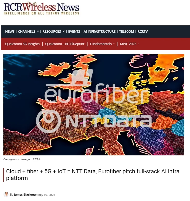 Cloud + fiber + 5G + IoT = NTT Data, Eurofiber pitch full-stack AI infra platform