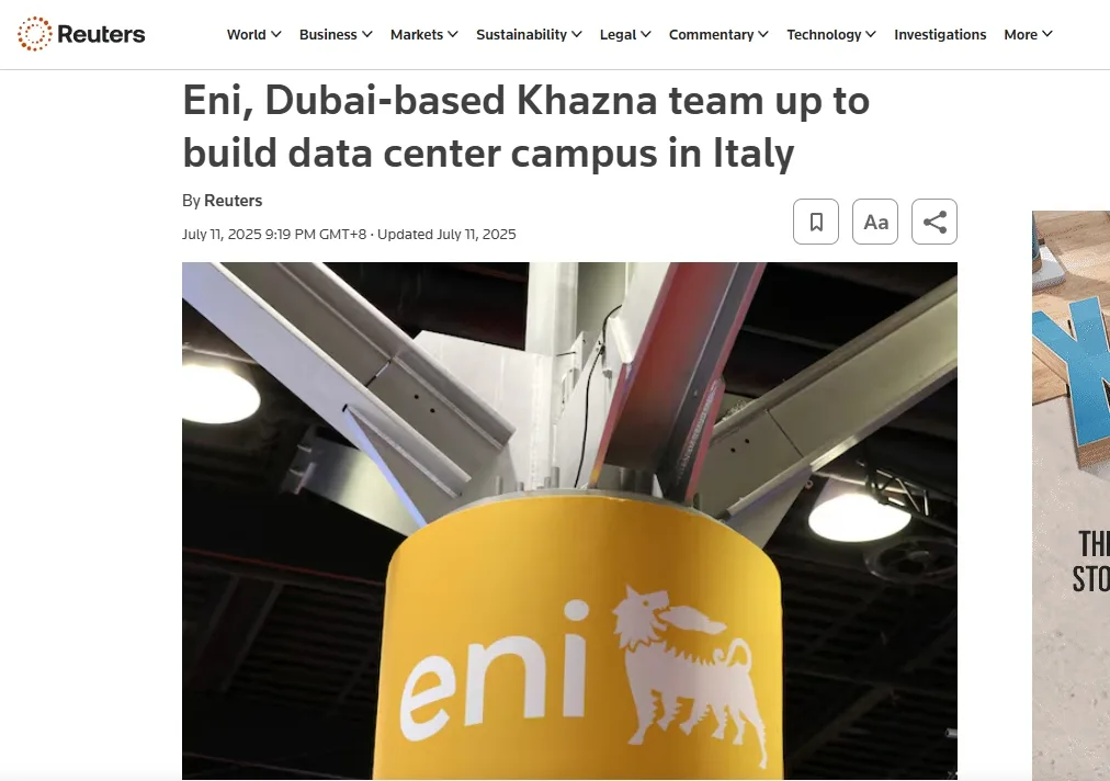 Eni, Dubai-based Khazna team up to build data center campus in Italy