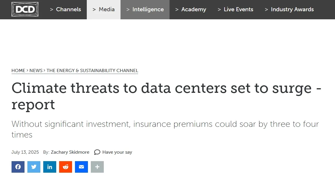 Climate threats to data centers set to surge - report