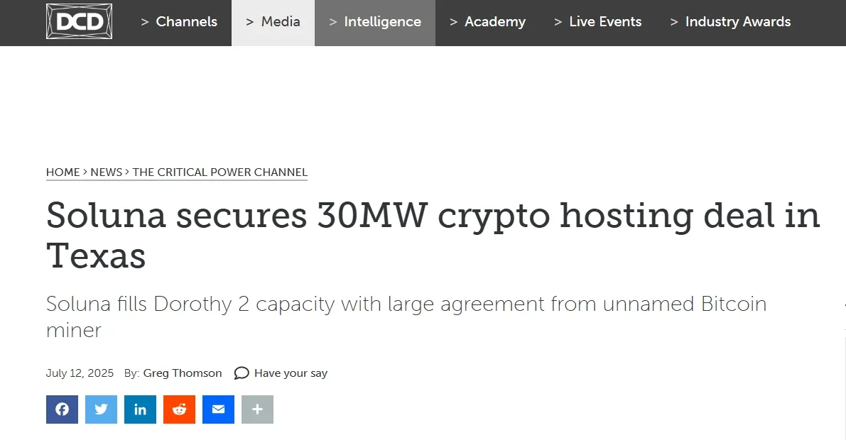 Soluna secures 30MW crypto hosting deal in Texas