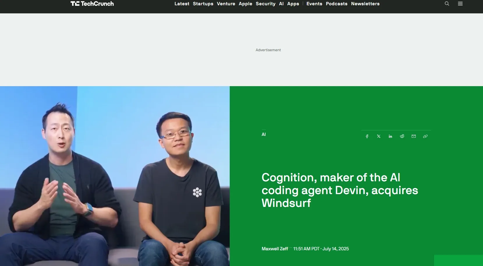 Cognition, maker of the AI coding agent Devin, acquires Windsurf