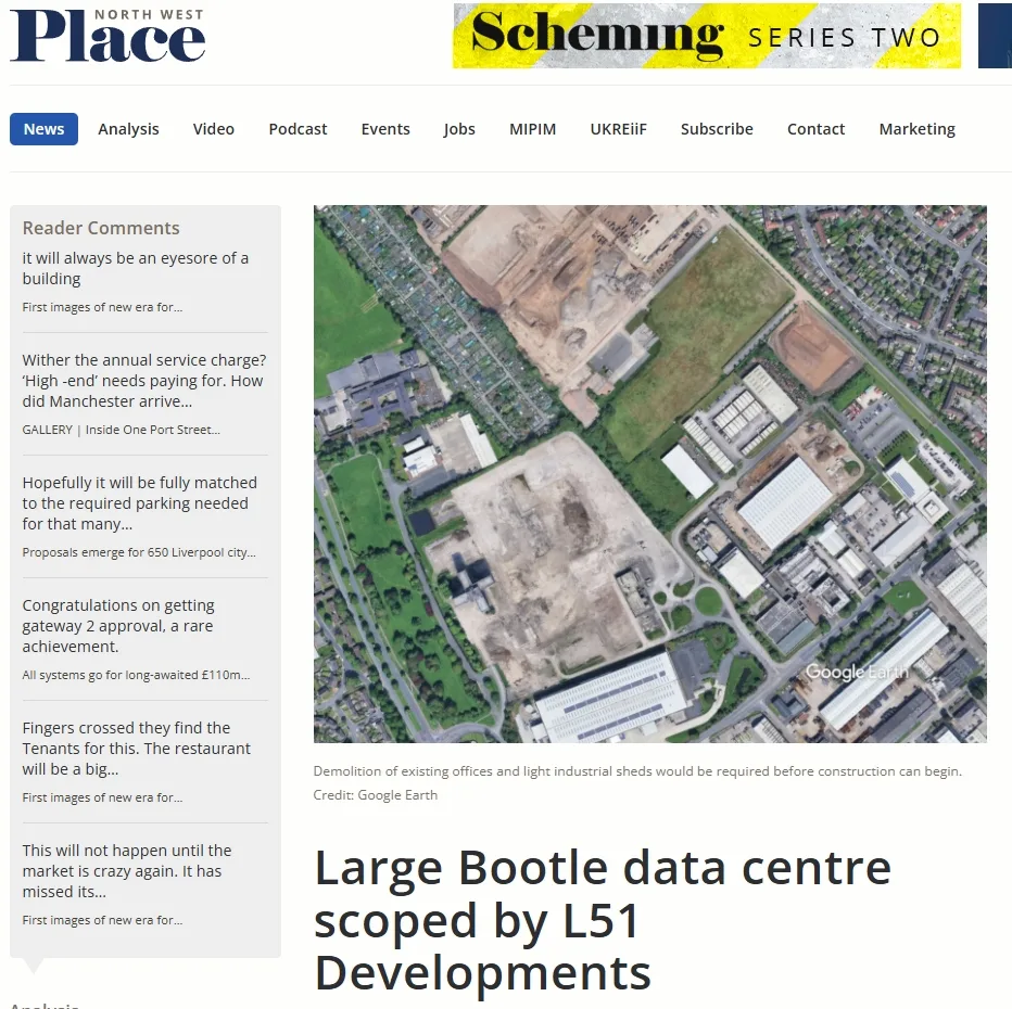 Large Bootle data centre scoped by L51 Developments