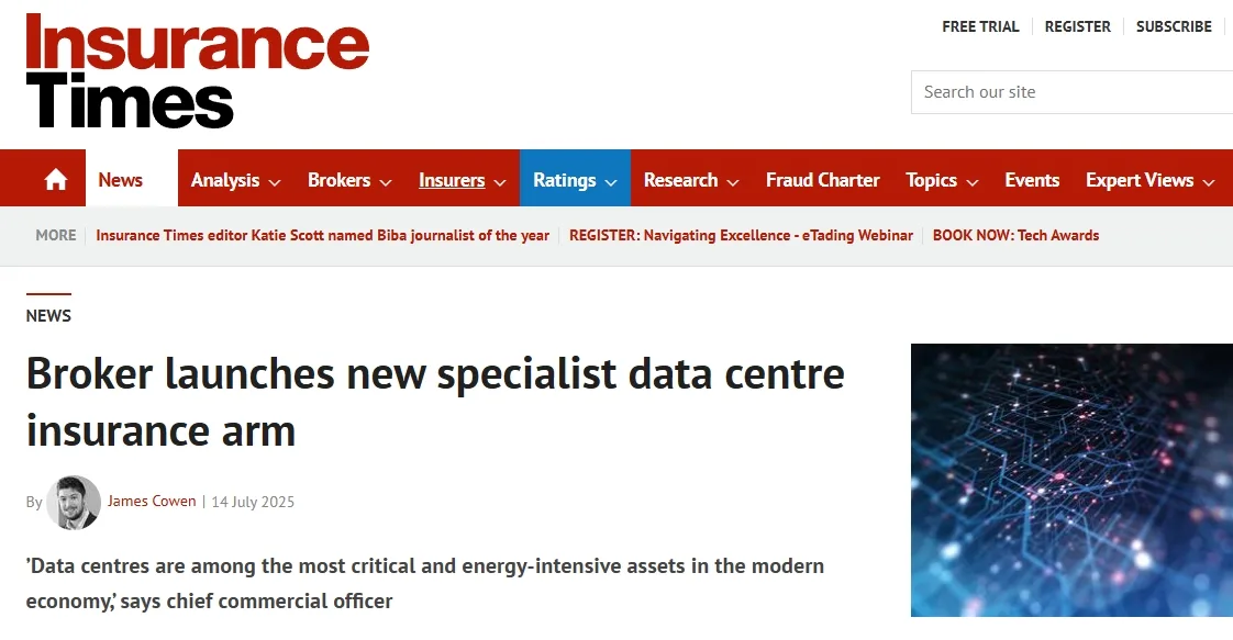 Broker launches new specialist data centre insurance arm