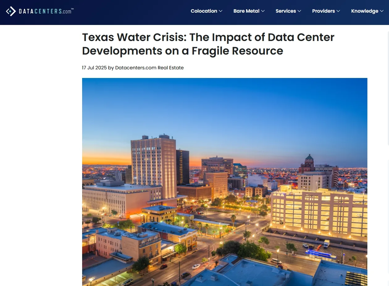 Texas Water Crisis: The Impact of Data Center Developments on a Fragile Resource