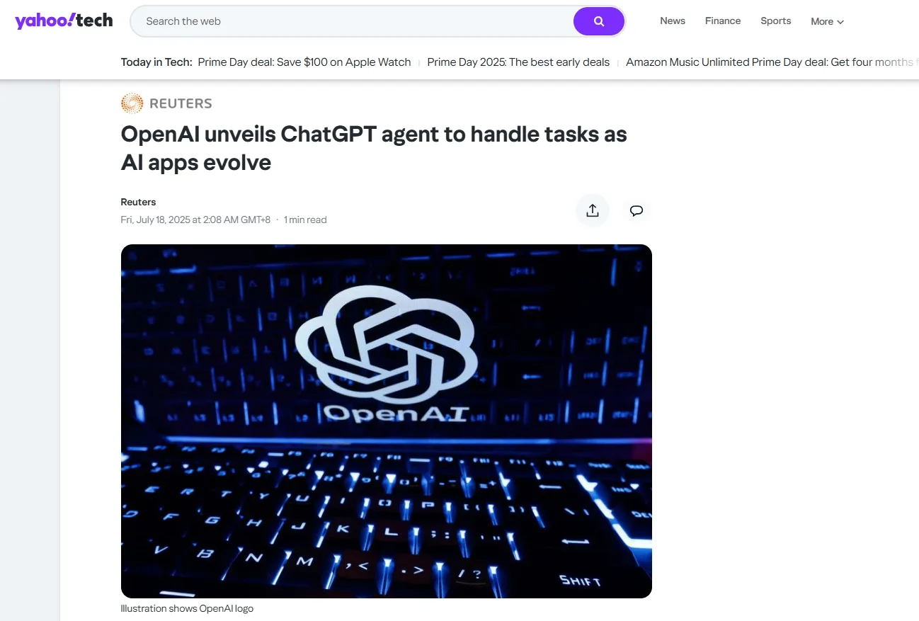 OpenAI unveils ChatGPT agent to handle tasks as AI apps evolve