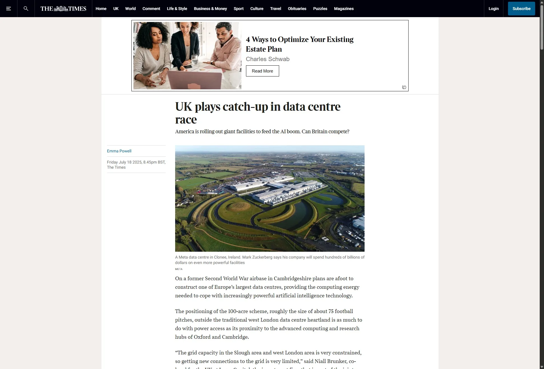 UK plays catch-up in data centre race