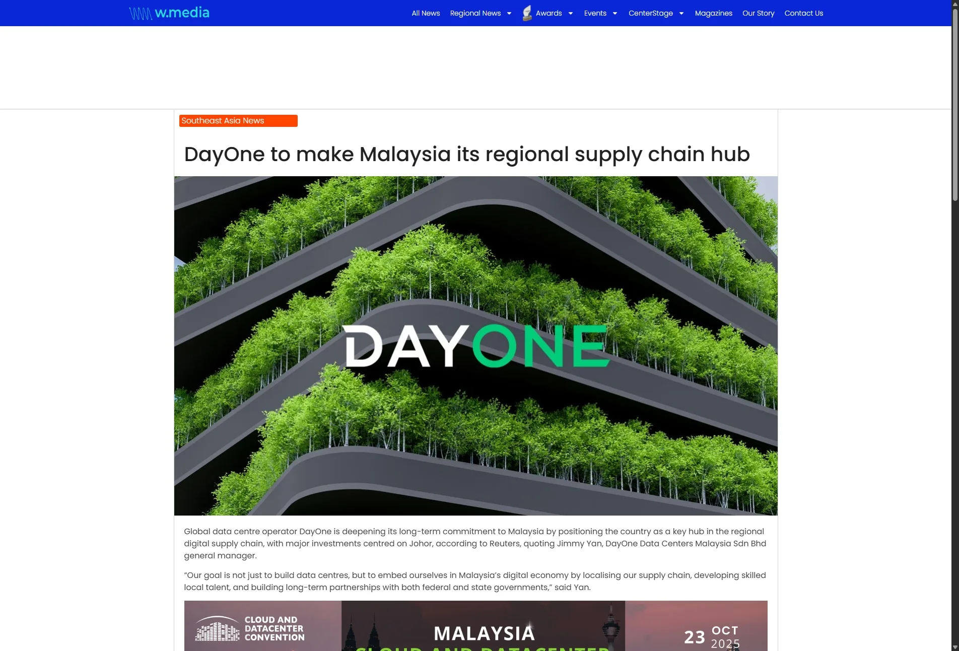 DayOne to make Malaysia its regional supply chain hub