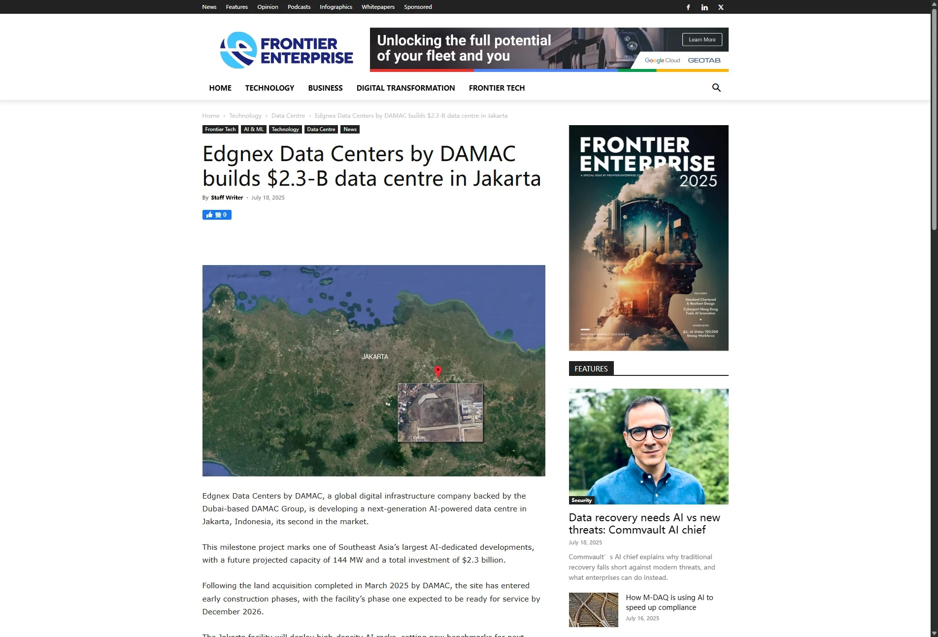 Edgnex Data Centers by DAMAC builds $2.3-B data centre in Jakarta