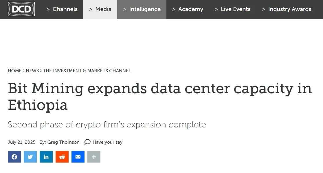 Bit Mining expands data center capacity in Ethiopia