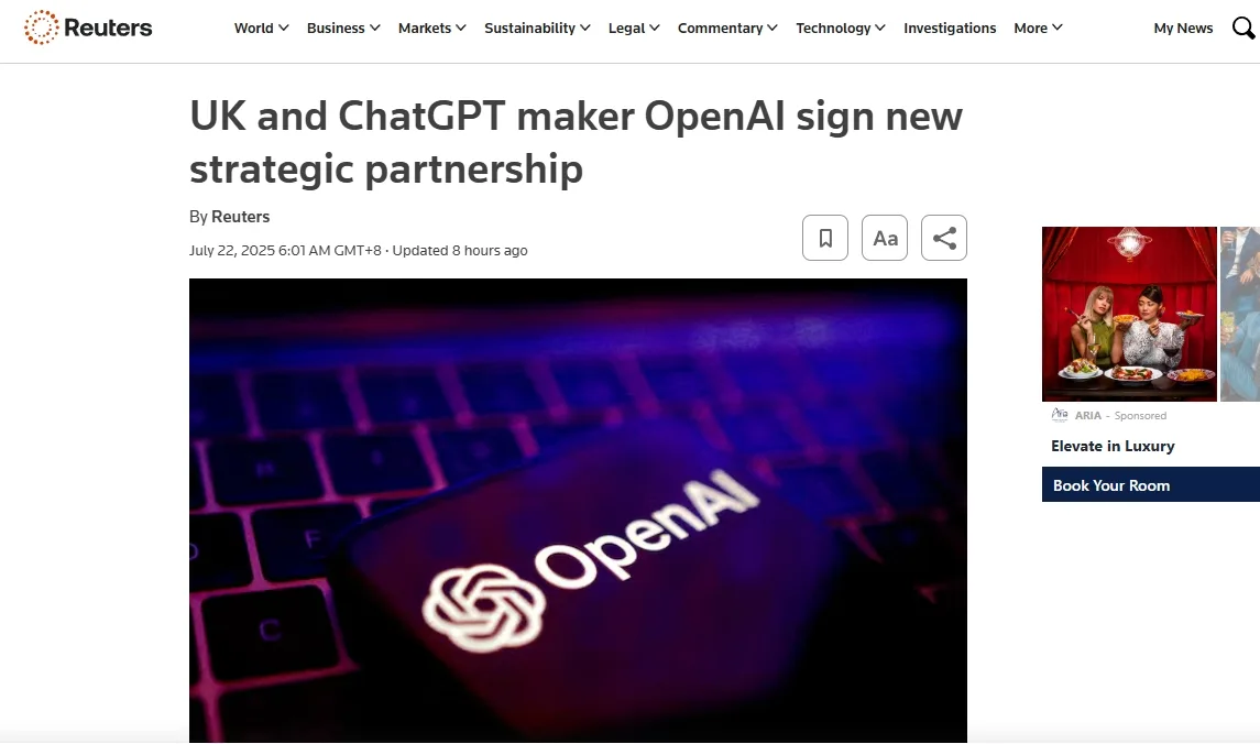 UK and ChatGPT maker OpenAI sign new strategic partnership