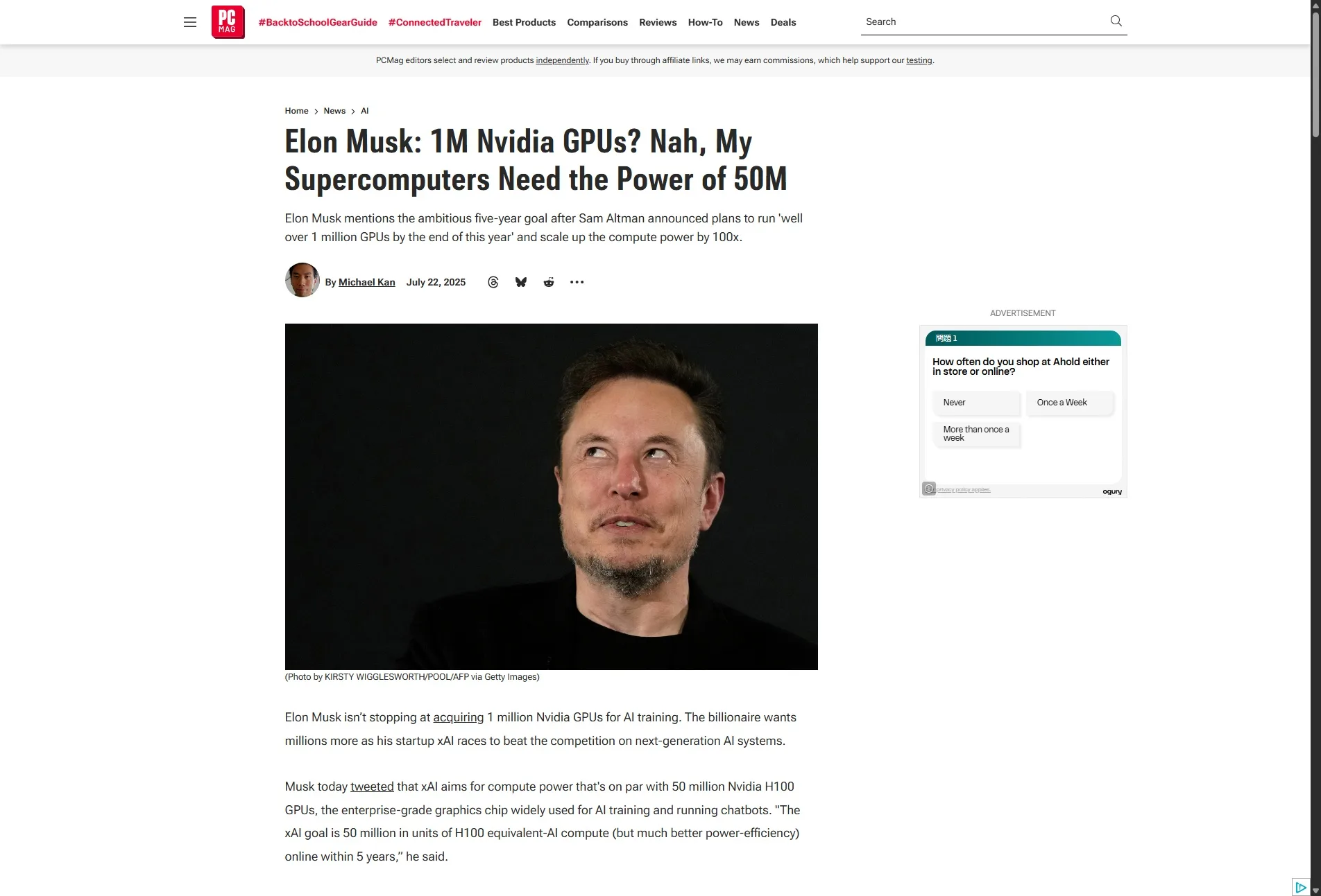 Elon Musk: 1M Nvidia GPUs? Nah, My Supercomputers Need the Power of 50M
