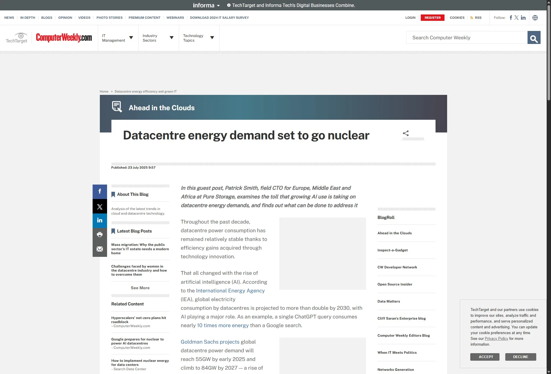 Datacentre energy demand set to go nuclear