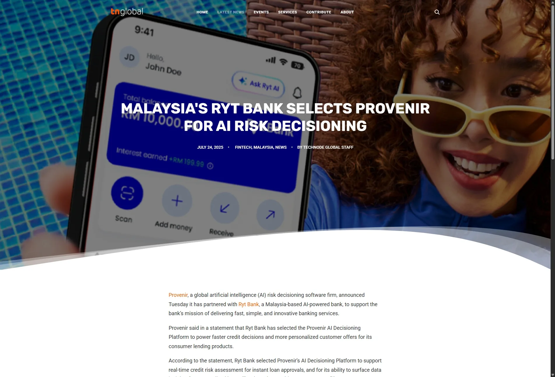Malaysia's Ryt Bank selects Provenir for AI risk decisioning