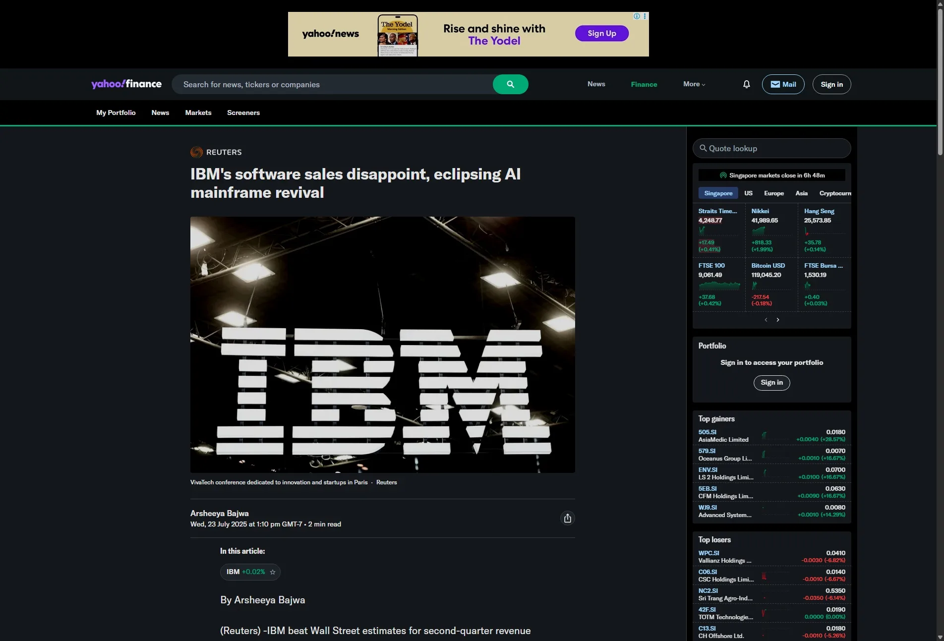 IBM's software sales disappoint, eclipsing AI mainframe revival