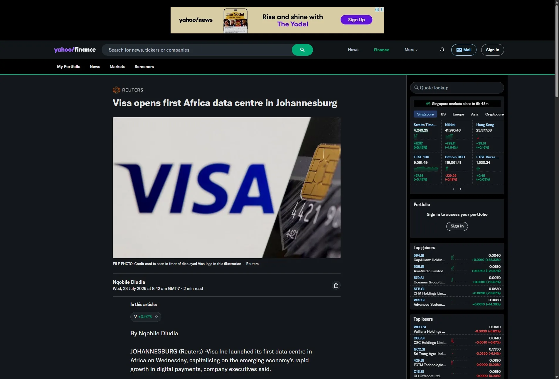 Visa opens first Africa data centre in Johannesburg