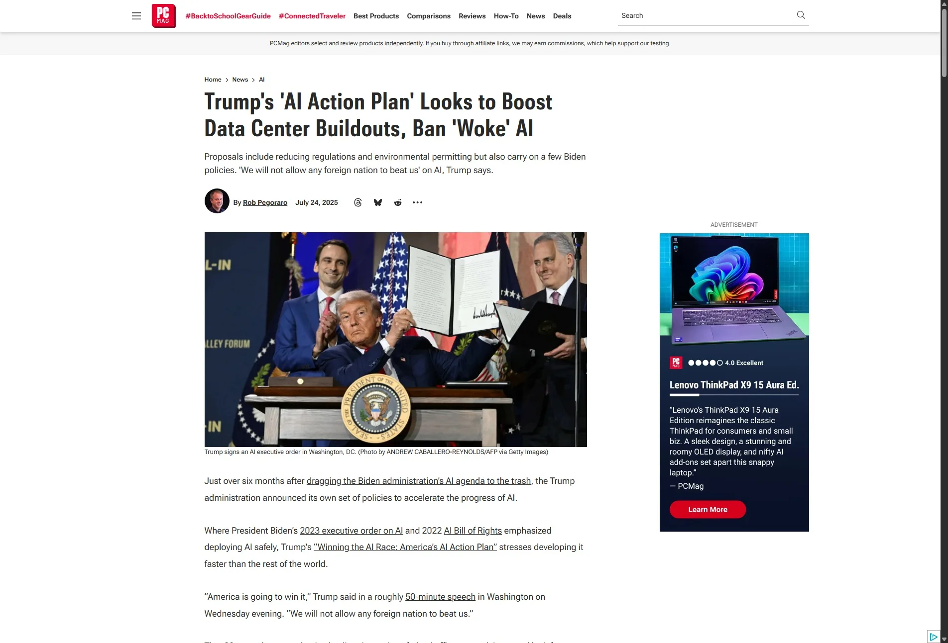 Trump's 'AI Action Plan' Looks to Boost Data Center Buildouts, Ban 'Woke' AI