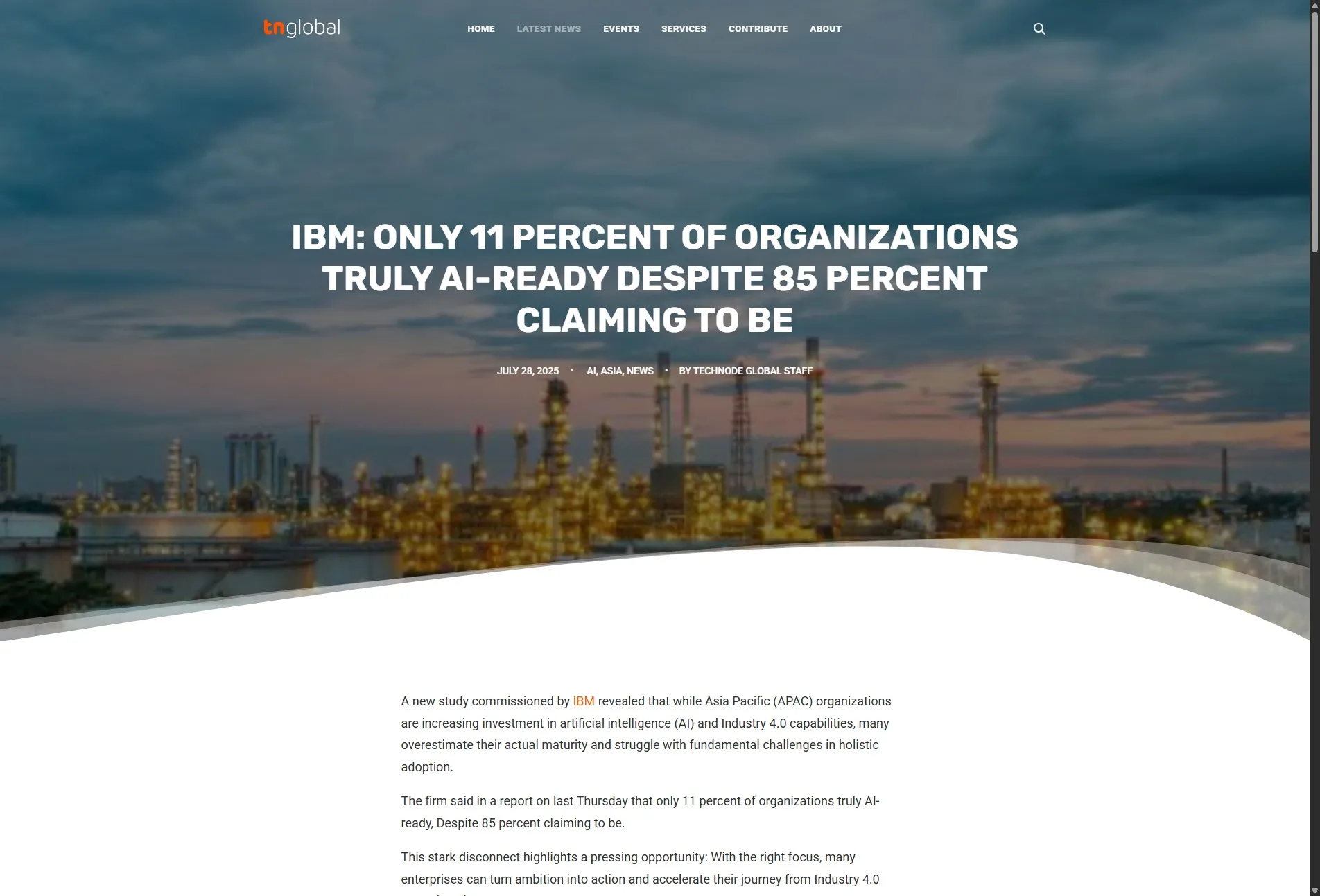 IBM: only 11 percent of organizations truly AI-ready despite 85 percent claiming to be