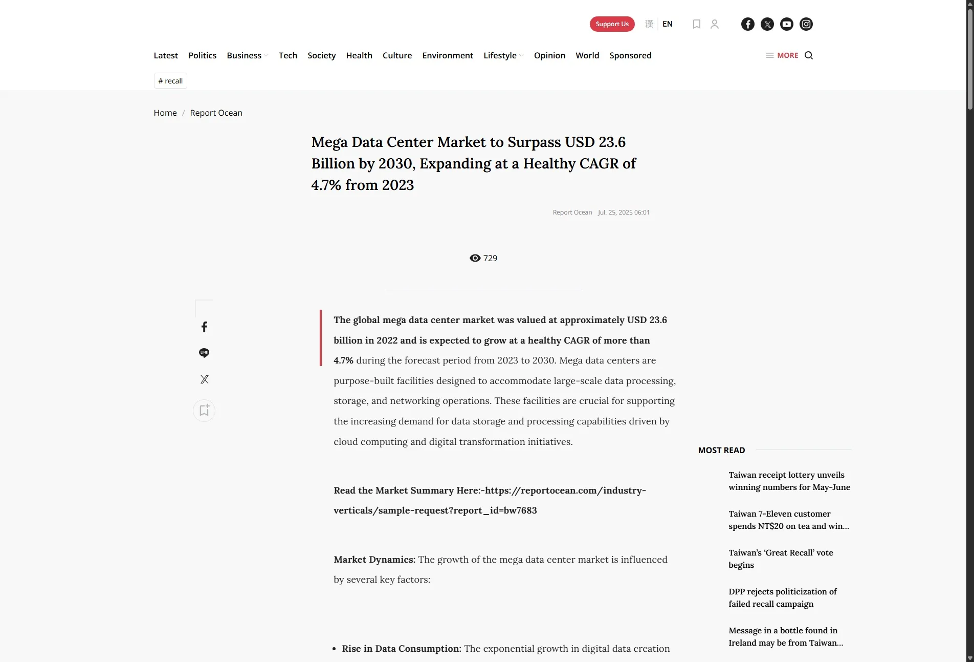 Mega Data Center Market to Surpass USD 23.6 Billion by 2030, Expanding at a Healthy CAGR of 4.7% from 2023