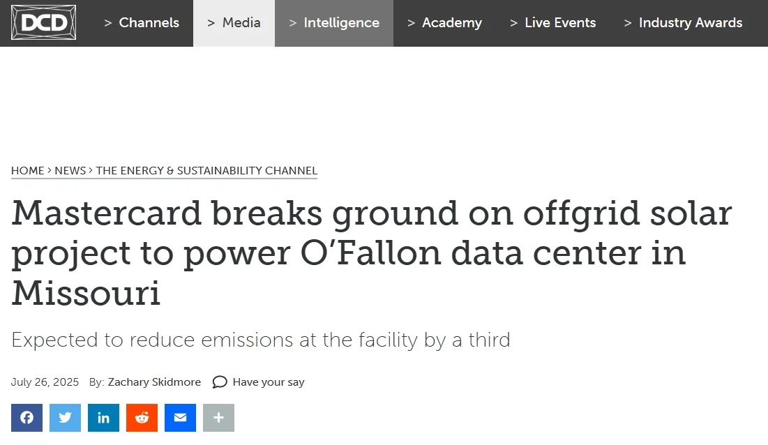 Mastercard breaks ground on offgrid solar project to power O’Fallon data center in Missouri