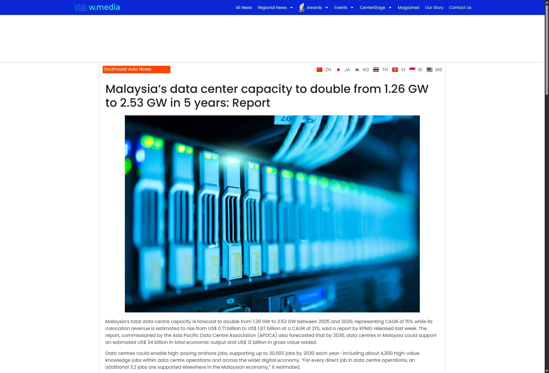 Malaysia’s data center capacity to double from 1.26 GW to 2.53 GW in 5 years: Report