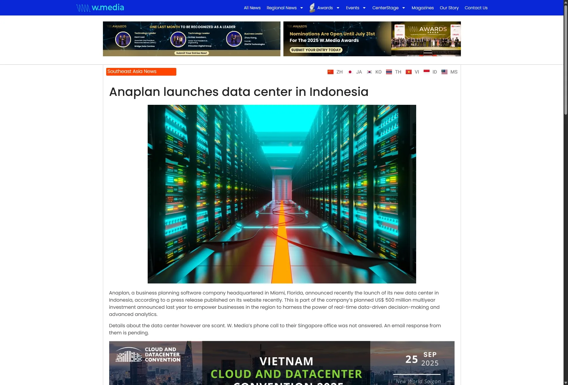 Anaplan launches data center in Indonesia
