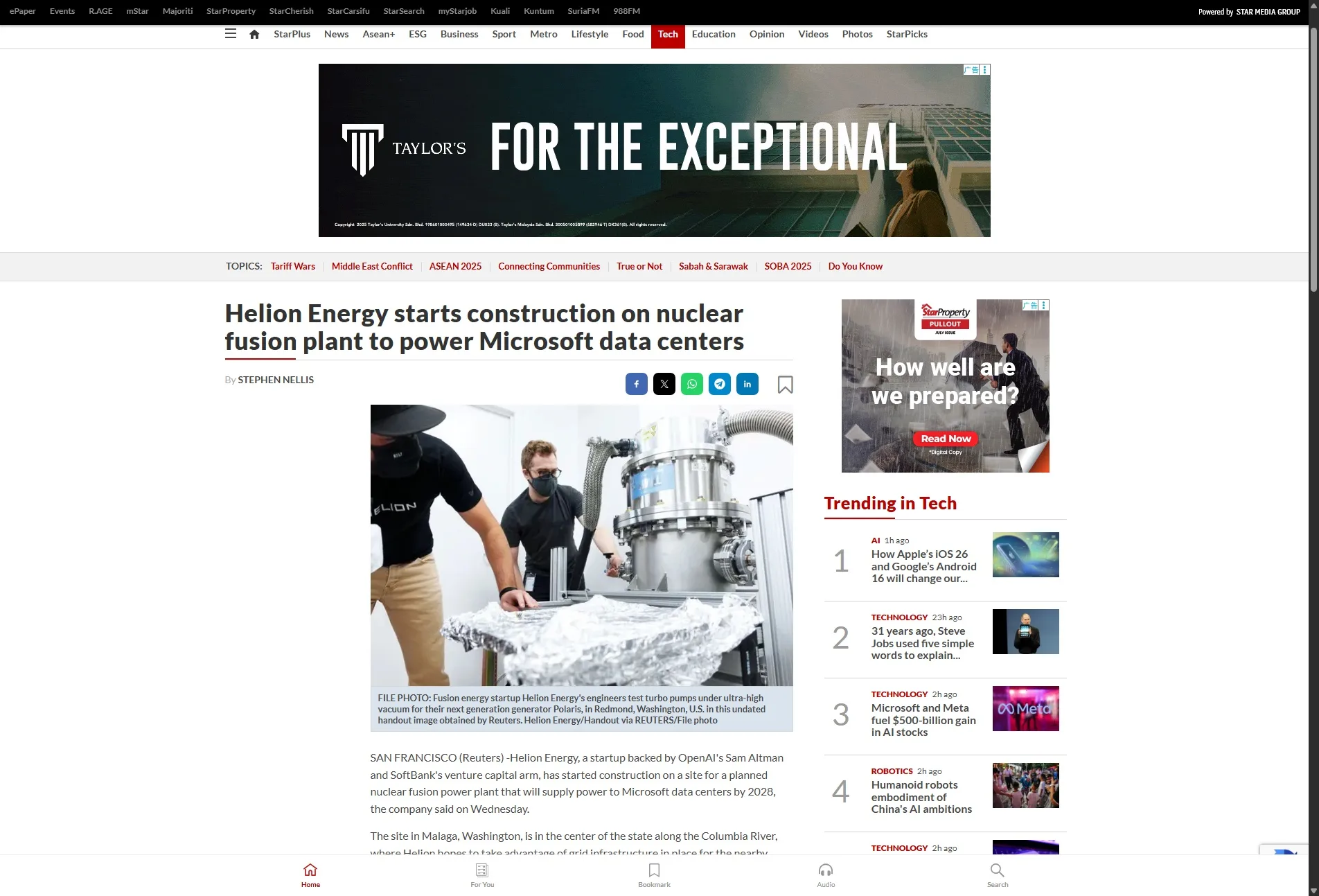 Helion Energy starts construction on nuclear fusion plant to power Microsoft data centers