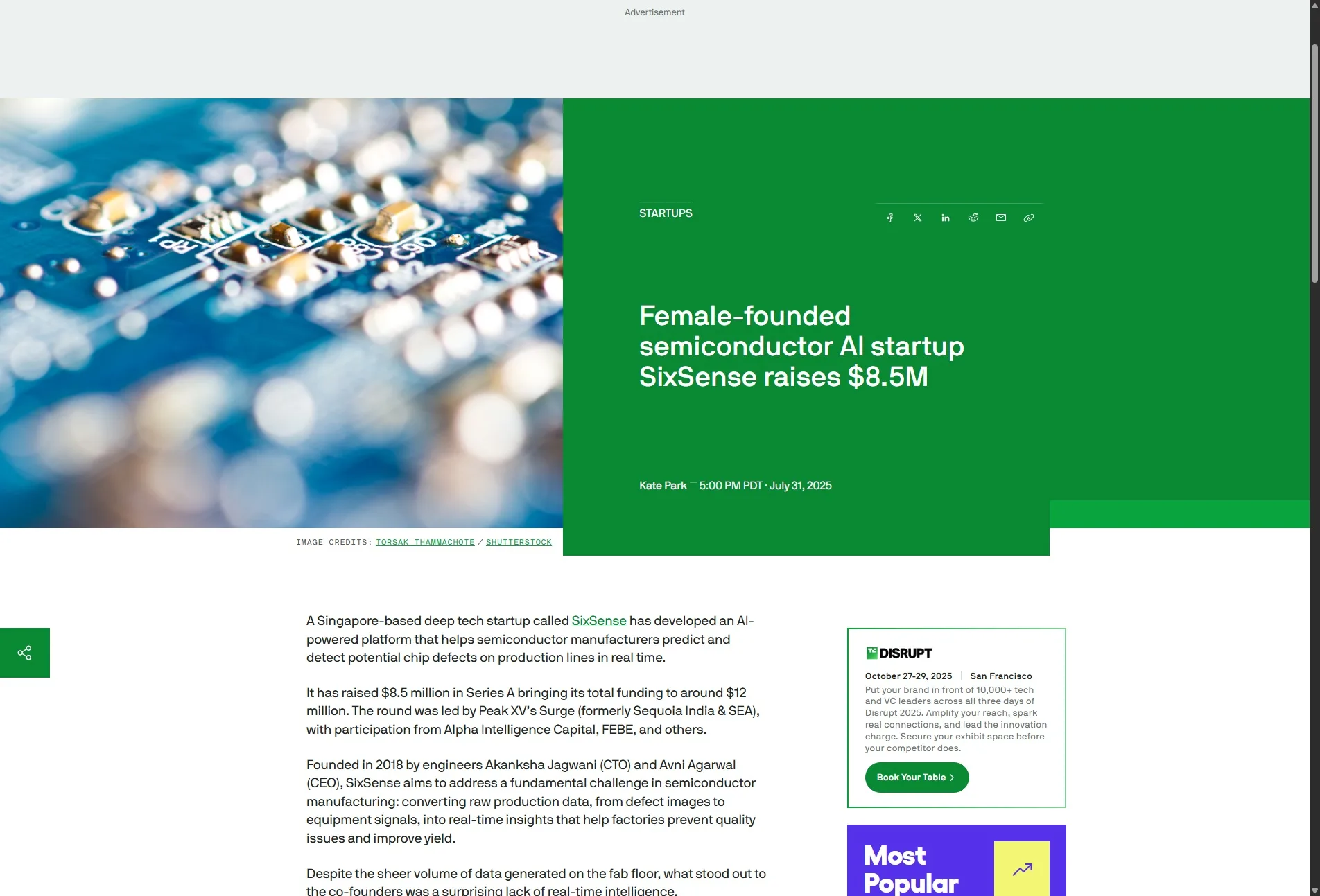 Female-founded semiconductor AI startup SixSense raises $8.5M