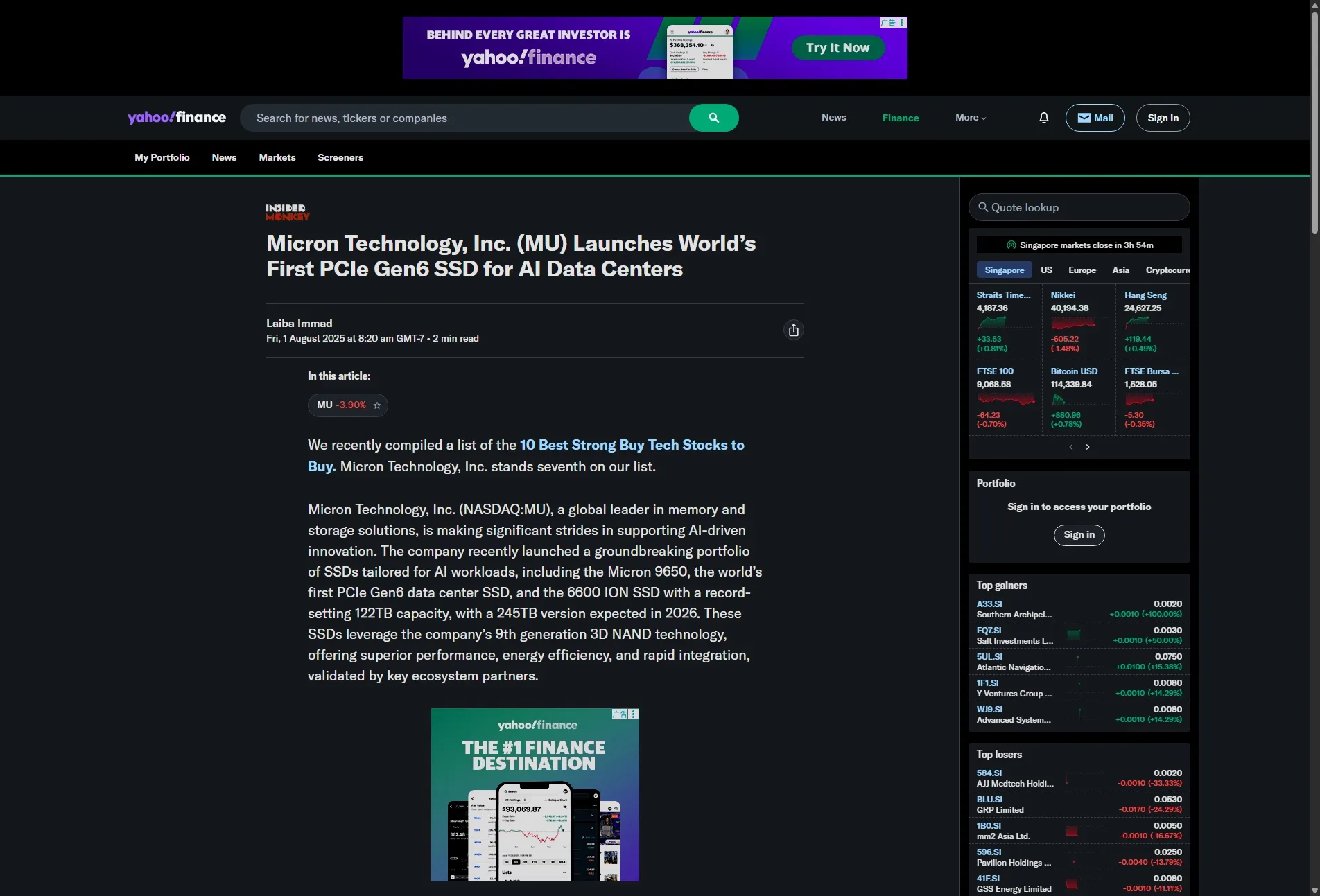 Micron Technology, Inc. (MU) Launches World’s First PCIe Gen6 SSD for AI Data Centers