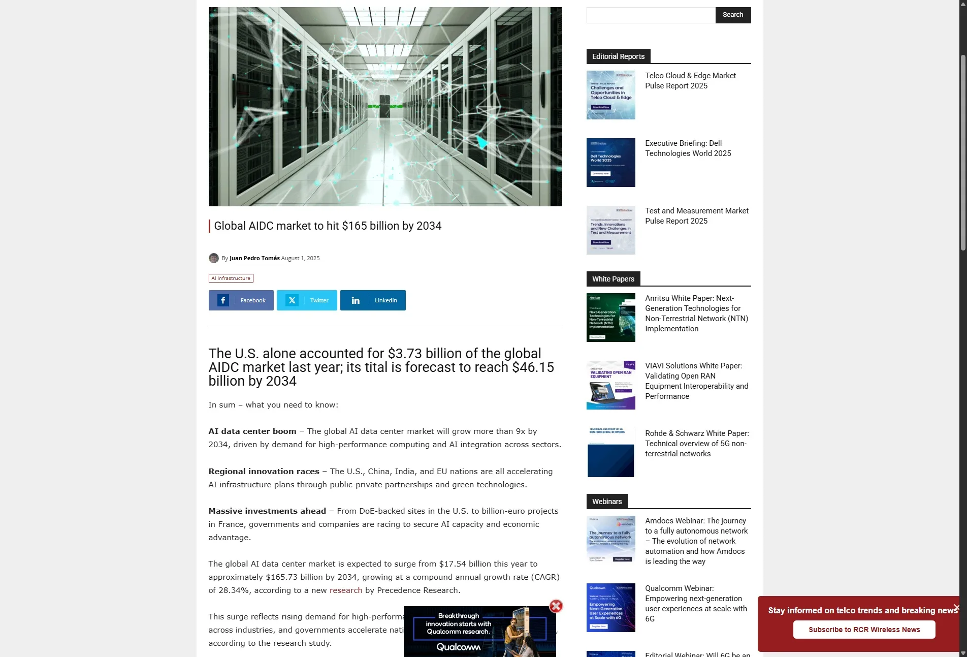 Global AIDC market to hit $165 billion by 2034