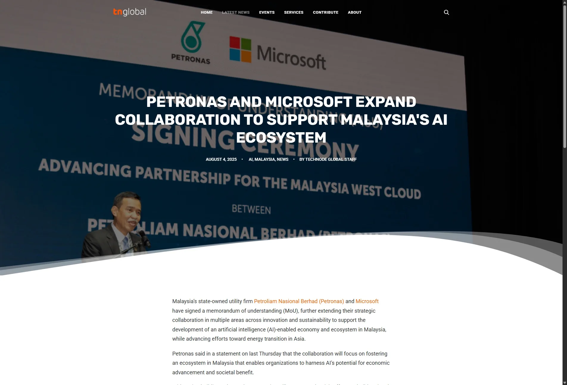 Petronas and Microsoft expand collaboration to support Malaysia's AI ecosystem