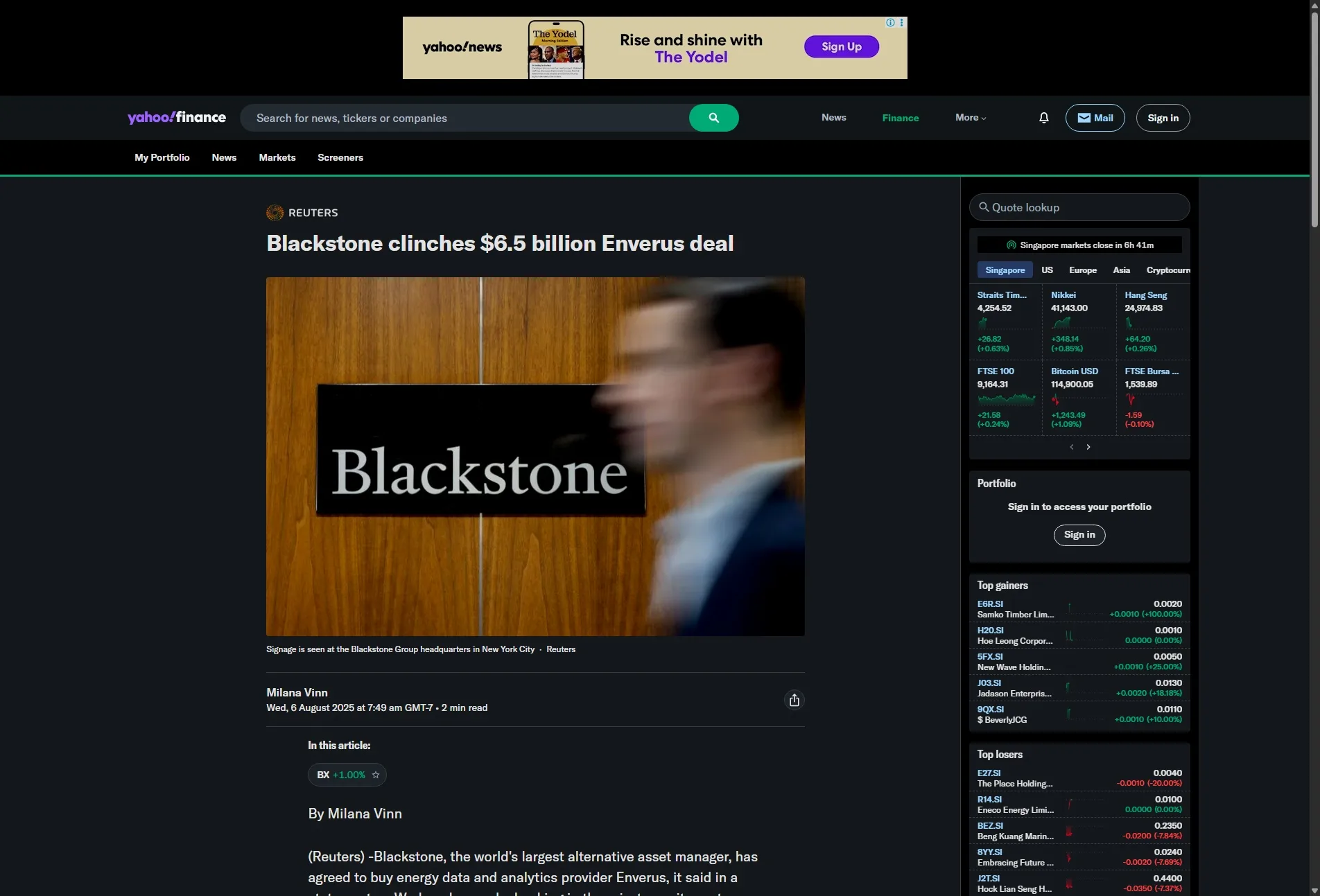 Blackstone clinches $6.5 billion Enverus deal