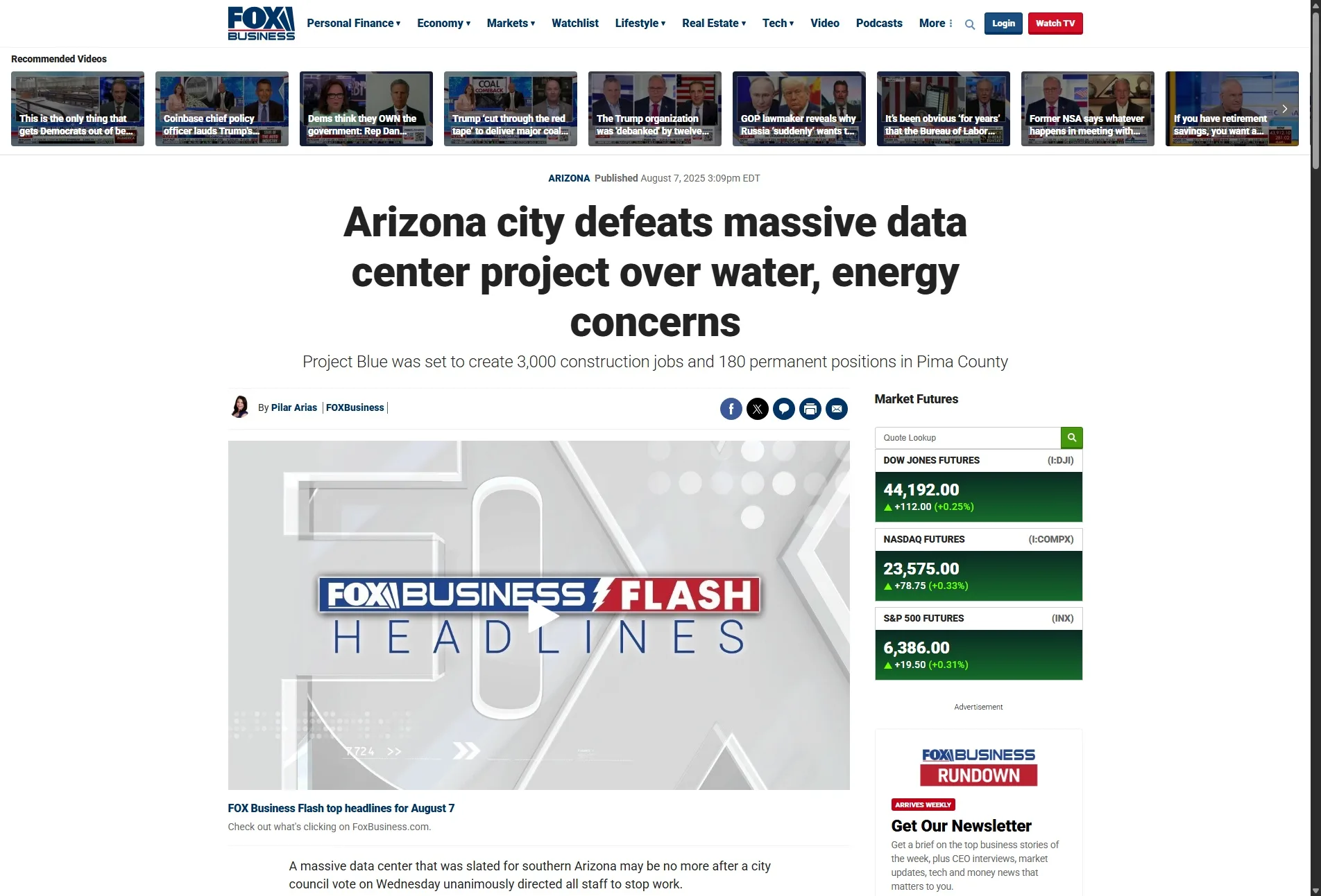 Arizona city defeats massive data center project over water, energy concerns