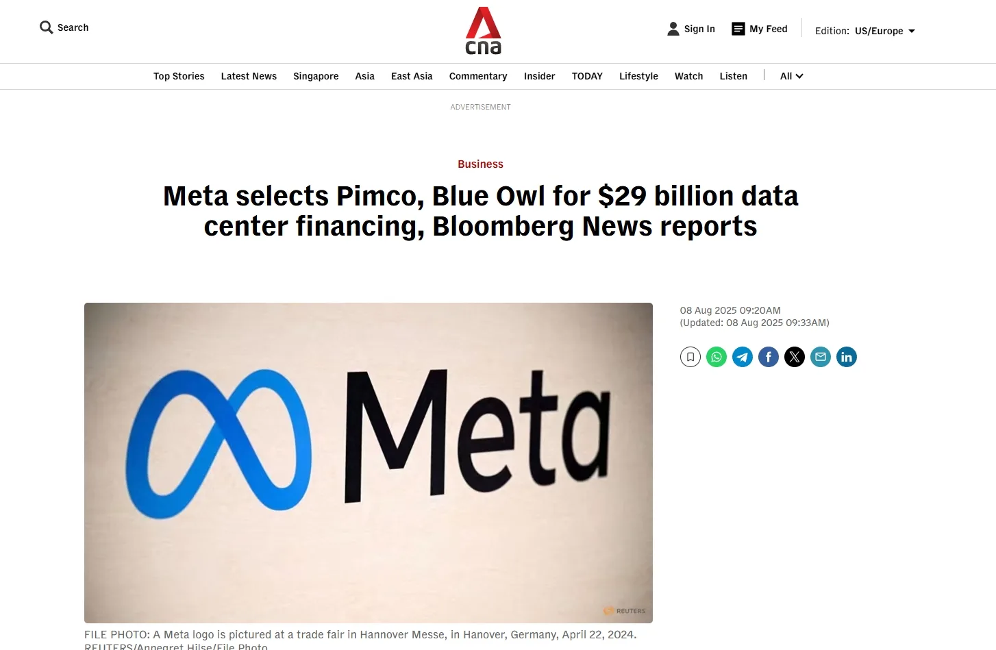 Meta taps PIMCO, Blue Owl for $29 billion data center expansion project, source says
