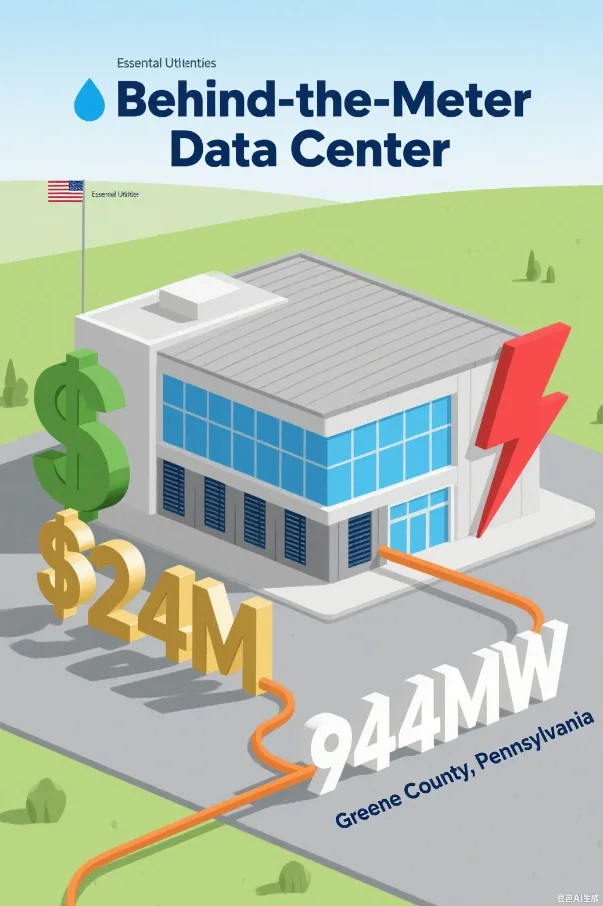 Essential Utilities invests $24m into planned 944MW behind-the-meter data center in Greene County, Pennsylvania