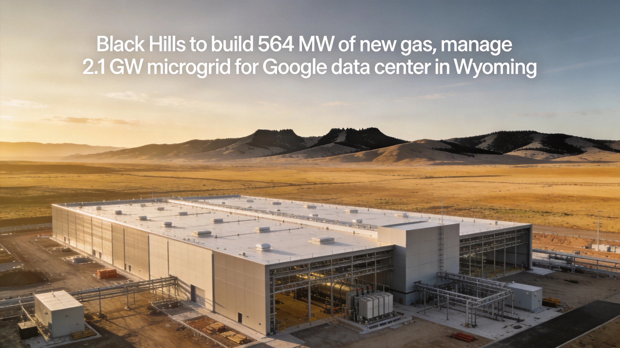 Black Hills to Build 564 MW Gas Capacity and Manage 2.1 GW Microgrid for Google Data Center in Wyoming