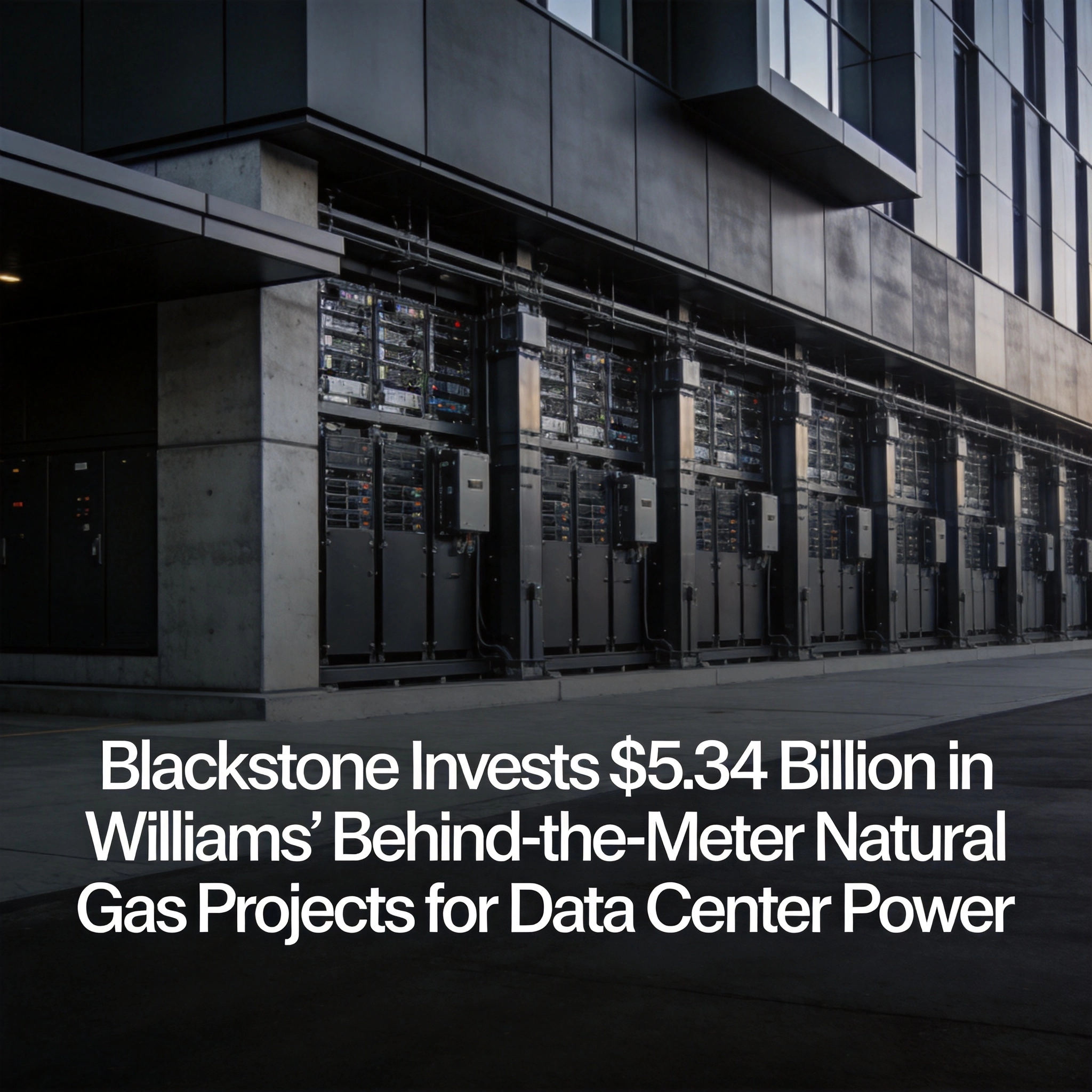Blackstone Invests $5.34 Billion in Williams’ Behind-the-Meter Natural Gas Projects for Data Center Power